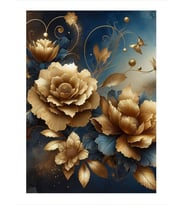 Altın Sarısı Çiçekler Art Mdf Tablo