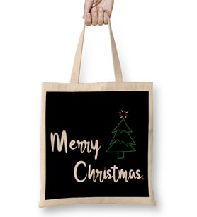 Yılbaşı Yeni Yıl Konseptli Merry Christmas 020 Bez Çanta Uzun Saplı