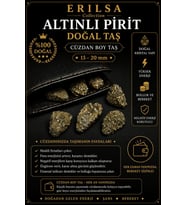 Sertifikalı Altınlı Pirit Taşı Kütle - Cüzdan Boy 15-20 mm Doğal Taş Kütle Şans Bereket