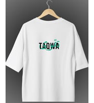 TAQWA Baskılı Oversize Bisiklet Yaka Unisex Tişört