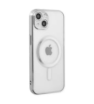 Apple İphone 14 Plus Kılıf Magneticsafe Lazer Silikon - Gümüş