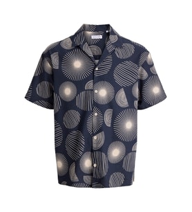 JACK JONES Erkek Desenli Yazlık Kısa Kollu Gömlek 12290408