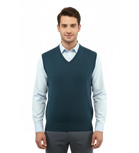 Erkek V Yaka Süveter Çelik Örgü Regular Kalıp 5200H BGL-ST04962