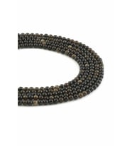 Gold Obsidyen Doğal Taş Parlak Gold Küre Kesim 4mm Dizi [AA]