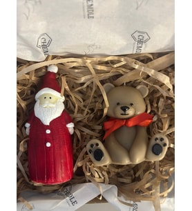 Kokulu Hediyelik Noel Baba Ayıcık  Mum Seti