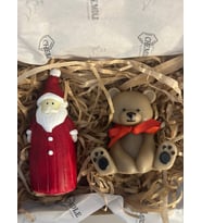 Kokulu Hediyelik Noel Baba Ayıcık  Mum Seti