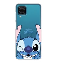 Samsung Galaxy A12/M12 Uyumlu We Love Stitch Desenli Şeffaf Telefon Kılıfı