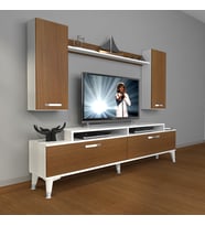 Decoraktiv Ekoflex 7 Slm Silver Tv Ünitesi Tv Sehpası - Beyaz Ceviz (Beyaz - Ceviz)