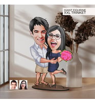 BK Gift Kişiye Özel Sevgililer Karikatürlü Büyük Boy Ahşap Biblo-108 Arkadaşa Hediye , Sevgiliye Hediye, Kişiye Özel Biblolar