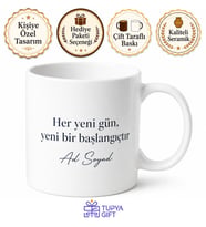 Kişiye Özel İsimli Günlük Kullanım Kupa Bardak Hediye Porselen Mug