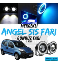 Citroen Nemo 2008-2022 Uyumlu Mercekli Angel Sis Farı Metal 76 mm Buz Mavi Halkalı Gündüz Farı