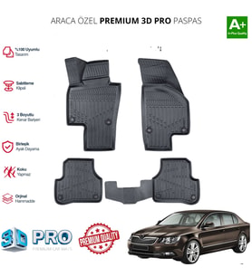 SKODA SUPER B ARACA ÖZEL 3D PASPAS 2008 2009 2010 2011 2012 2013 2014 2015
