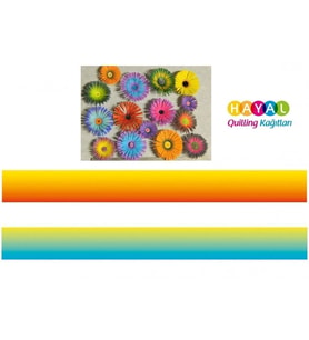 Mavi - Sarı / Kırmızı - Sarı Renk Geçişli Quilling Kağıdı