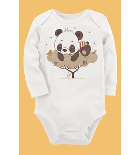 Organik Baskılı Pamuklu Unisex Bebek Body UZUNKOLE72