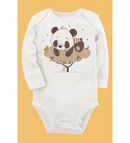 Organik Baskılı Pamuklu Unisex Bebek Body UZUNKOLE72