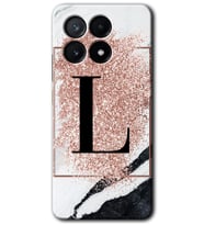 Poco x6 Pro Kılıf HD Desen Baskılı Kılıf - Pembe Mermer Desenli L Harfi