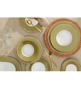 Porland Madeleine Yeşil 27 Parça 6 Kişilik Yemek Takımı  04A+P021969