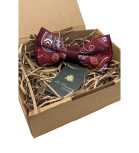 Bordo Şal Desen Papyon P1714