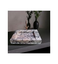 Ala Menekşe Mermer Gizli Giderli Modern Kare Lavabo-226