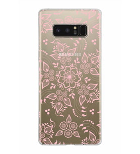 Samsung Galaxy Note 8 Kapak Nostalji Desen Tasarımlı Şeffaf Silikon Kılıf