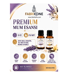 Premium Mum Esansı 5 cc 2'li Set - Lavanta, Vanilya - Soya Wax, Parafin, Jel Wax ve Bal Mumu Uyumlu BKFAB2LVVN5