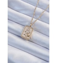 316L Çelik Zincir Renk Zirkon Taşlı Aslan Figürlü Tarot Kolye TJ-BKO9225