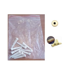 Maxtone MS021W Akustik Gitar Köprü Pimi - Beyaz 10'lu Paket (Aksesuar)  Nokta Desenli Estetik Tasarım, 10 Adet Ekonomik Paket ve Güvenli Tel Tutuşu