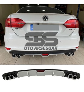 Volkswagen Jetta mk6 Difüzör Arka Tampon Eki 4 Egzoz Çıkışlı Gri