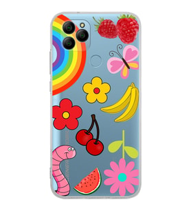 PrintiFy General Mobile  GM 21 ile Uyumlu 1mm Slim Fit Water Color 5 Baskılı Şeffaf  Kılıf