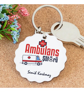 İsme Özel Ambulans Şoförü Papatya Anahtarlık