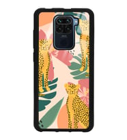 Xiaomi Redmi Note 9 Uyumlu Çiçekli Leopar Tasarımlı Glossy Telefon Kılıfı