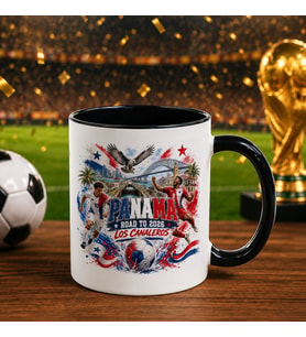 BK Gift Panama Taraftar Temalı 2026 Dünya Kupası Tasarımlı Siyah Kupa Bardak