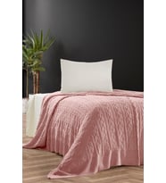 Hera  Triko Yatak Örtüsü Tek Kişilik 180 X 230 Cm (Pudra)