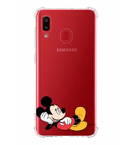 Samsung Galaxy A20  Köşe Korumalı Antişok Kapak Mickey Mouse Tasarımlı Şeffaf  Kılıf