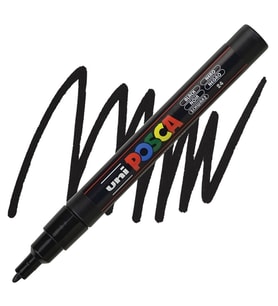 Uni Posca Marker Pc-3m Fine 0.9-1.3 Mm Black