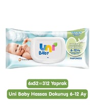 Uni Baby Hassas Dokunuş Islak Mendil 6x52 312 Yaprak