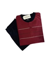 Erkek Yaka Detay  %100 Pamuk Süprem Kısa Kol Göğüs Cepli Pijama Takımı (Bordo)