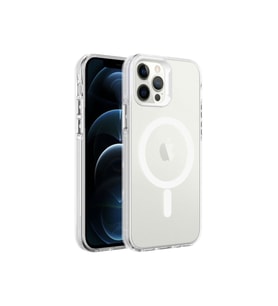 Apple iPhone 12 Pro Uyumlu Kılıf Zore M-safe Şarj Özellikli Buzlu Transparan C-Pro Sert Kapak (Renksiz)