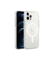 Apple iPhone 12 Pro Uyumlu Kılıf Zore M-safe Şarj Özellikli Buzlu Transparan C-Pro Sert Kapak (Renksiz)