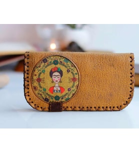 Frida Figürlü Büyük Cüzdan Etnik Bohem Retro Vintage Style - HARDAL