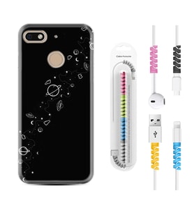 General Mobile GM8 Go GM9 GM20 Pro Plus Kılıf Kablo Koruma Spiral Silikon Planet 1620