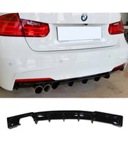 F30 3 Serisi M Technic Difüzör Parlak Siyah Plastik Sol Çift Arka-difizör-bodykit-ek-karlık