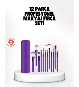 Kusursuz Makyaj İçin 12 Parça Profesyonel Fırça Seti Taşınabilir Kutu Hediyeli