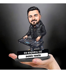 DJ Müzisyen Erkeğe Hediye Kişiye Özel Karikatürlü Biblo