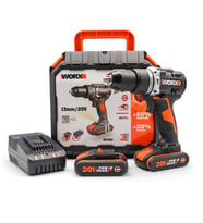 WORX WX352 20Volt/2.0Ah Li-ion Çift Akülü Kömürsüz Profesyonel Şarjlı Darbeli Matkap (Siyah)