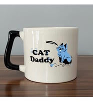 Cat Daddy Baskılı Siyah Kulplu D Kupa