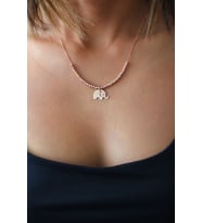 Bella Gloria Dorika Toplu Fil Roz Gümüş Kolye (TGK0390)