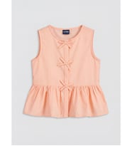 LC WAIKIKI Pembe Fiyonk Detaylı Kız Çocuk Peplum Bluz