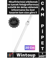 #Pipet Kalite Şeffaf Sağlıklı Ekolojik Dayanıklı Estetik Dekoratif Yüz Figürlü Şık Cam Pipet 20 Cm