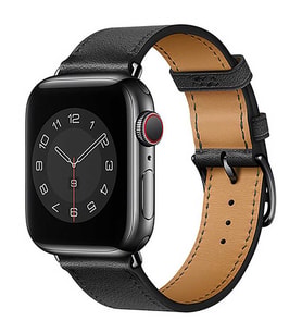 Uyumlu Model Apple Watch 7 45mm Kordon Hakiki Deri Kordon Attleage Watchband (Siyah)